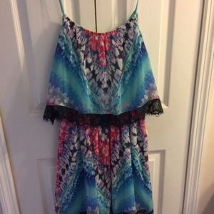 bebe Dresses - Bebe Tie Dye Sheer Dress (lined) bebe Dresses - Bebe Tie Dye Sheer Dress (lined)